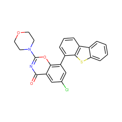 O=c1nc(N2CCOCC2)oc2c(-c3cccc4c3sc3ccccc34)cc(Cl)cc12 ZINC000653810999