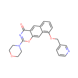 O=c1nc(N2CCOCC2)oc2cc3c(OCc4cccnc4)cccc3cc12 ZINC000072176842