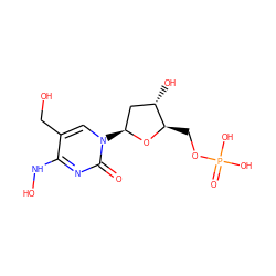 O=c1nc(NO)c(CO)cn1[C@H]1C[C@H](O)[C@@H](COP(=O)(O)O)O1 ZINC000013835500