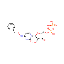 O=c1nc(NOCc2ccccc2)ccn1[C@@H]1O[C@H](CO[P@@](=O)(O)OP(=O)(O)O)[C@@H](O)[C@H]1O ZINC000049045225