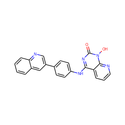 O=c1nc(Nc2ccc(-c3cnc4ccccc4c3)cc2)c2cccnc2n1O ZINC000222565195