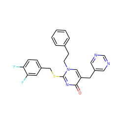 O=c1nc(SCc2ccc(F)c(F)c2)n(CCc2ccccc2)cc1Cc1cncnc1 ZINC000026572573