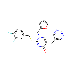 O=c1nc(SCc2ccc(F)c(F)c2)n(Cc2ccco2)cc1Cc1cncnc1 ZINC000026569711