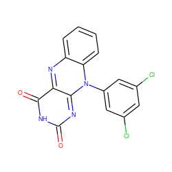 O=c1nc2n(-c3cc(Cl)cc(Cl)c3)c3ccccc3nc-2c(=O)[nH]1 ZINC000029321206