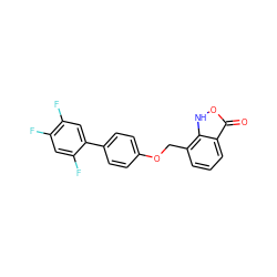 O=c1o[nH]c2c(COc3ccc(-c4cc(F)c(F)cc4F)cc3)cccc12 ZINC000101677071