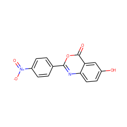 O=c1oc(-c2ccc([N+](=O)[O-])cc2)nc2ccc(O)cc12 ZINC000000613989