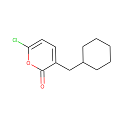 O=c1oc(Cl)ccc1CC1CCCCC1 ZINC000013528638