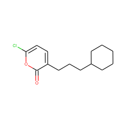 O=c1oc(Cl)ccc1CCCC1CCCCC1 ZINC000013528647