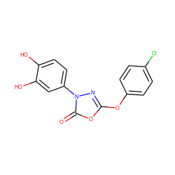 O=c1oc(Oc2ccc(Cl)cc2)nn1-c1ccc(O)c(O)c1 ZINC000043206281