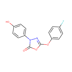 O=c1oc(Oc2ccc(F)cc2)nn1-c1ccc(O)cc1 ZINC000169326829