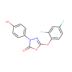 O=c1oc(Oc2ccc(F)cc2F)nn1-c1ccc(O)cc1 ZINC000148501568