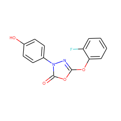 O=c1oc(Oc2ccccc2F)nn1-c1ccc(O)cc1 ZINC000169326828