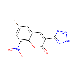 O=c1oc2c([N+](=O)[O-])cc(Br)cc2cc1-c1nn[nH]n1 ZINC000725326971