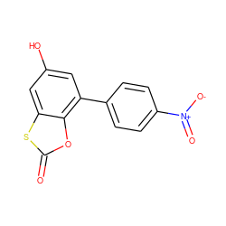 O=c1oc2c(-c3ccc([N+](=O)[O-])cc3)cc(O)cc2s1 ZINC000000533863