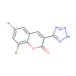 O=c1oc2c(Br)cc(Br)cc2cc1-c1nn[nH]n1 ZINC000725327027