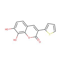 O=c1oc2c(O)c(O)ccc2cc1-c1cccs1 ZINC000653887816