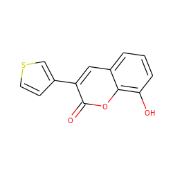 O=c1oc2c(O)cccc2cc1-c1ccsc1 ZINC000653887807