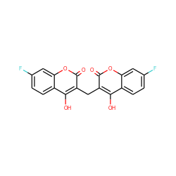 O=c1oc2cc(F)ccc2c(O)c1Cc1c(O)c2ccc(F)cc2oc1=O ZINC000045301137