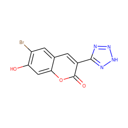 O=c1oc2cc(O)c(Br)cc2cc1-c1nn[nH]n1 ZINC000725326927