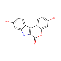 O=c1oc2cc(O)ccc2c2c1[nH]c1cc(O)ccc12 ZINC000073199764