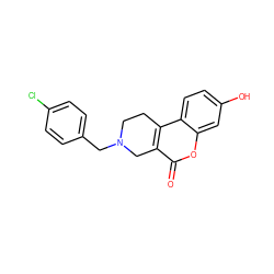 O=c1oc2cc(O)ccc2c2c1CN(Cc1ccc(Cl)cc1)CC2 ZINC000013764629