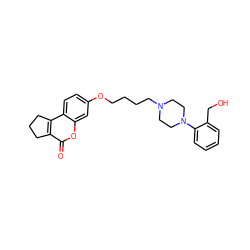 O=c1oc2cc(OCCCCN3CCN(c4ccccc4CO)CC3)ccc2c2c1CCC2 ZINC000218089877