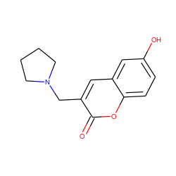 O=c1oc2ccc(O)cc2cc1CN1CCCC1 ZINC000103269038