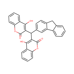 O=c1oc2ccccc2c(O)c1C(c1ccc2c(c1)-c1ccccc1C2)c1c(O)c2ccccc2oc1=O ZINC000028826676