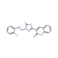 O=c1oc2ccccc2cc1-c1nn(CNc2ccccc2Cl)c(=S)o1 ZINC001614965165