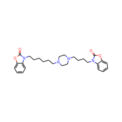 O=c1oc2ccccc2n1CCCCCCN1CCN(CCCCn2c(=O)oc3ccccc32)CC1 ZINC000473083607