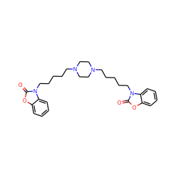 O=c1oc2ccccc2n1CCCCCN1CCN(CCCCCn2c(=O)oc3ccccc32)CC1 ZINC000144129517