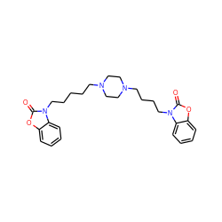 O=c1oc2ccccc2n1CCCCCN1CCN(CCCCn2c(=O)oc3ccccc32)CC1 ZINC000473083179