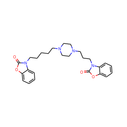 O=c1oc2ccccc2n1CCCCCN1CCN(CCCn2c(=O)oc3ccccc32)CC1 ZINC000473081767