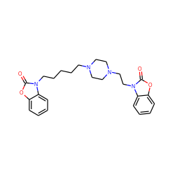 O=c1oc2ccccc2n1CCCCCN1CCN(CCn2c(=O)oc3ccccc32)CC1 ZINC000144131161