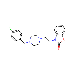 O=c1oc2ccccc2n1CCN1CCN(Cc2ccc(Cl)cc2)CC1 ZINC000022778559