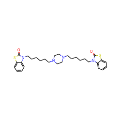 O=c1sc2ccccc2n1CCCCCCN1CCN(CCCCCCn2c(=O)sc3ccccc32)CC1 ZINC000473084581