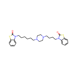 O=c1sc2ccccc2n1CCCCCCN1CCN(CCCCn2c(=O)sc3ccccc32)CC1 ZINC000473083096