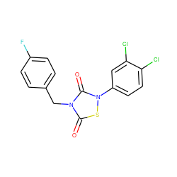 O=c1sn(-c2ccc(Cl)c(Cl)c2)c(=O)n1Cc1ccc(F)cc1 ZINC000084724339