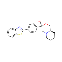 O[C@@]1(c2ccc(-c3nc4ccccc4s3)cc2)CN2CCCC[C@@H]2CO1 ZINC000040951704