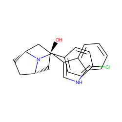 O[C@@]1(c2ccc(Cl)cc2)C[C@@H]2CC[C@H](C1)N2Cc1c[nH]c2ccccc12 ZINC000101185017