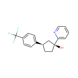 O[C@@]1(c2ccccn2)CC[C@@H](c2ccc(C(F)(F)F)cc2)C1 ZINC000653823177