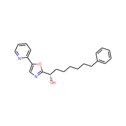 O[C@@H](CCCCCCc1ccccc1)c1ncc(-c2ccccn2)o1 ZINC000013611968