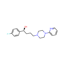 O[C@@H](CCCN1CCN(c2ccccn2)CC1)c1ccc(F)cc1 ZINC000002526779