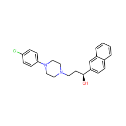 O[C@@H](CCN1CCN(c2ccc(Cl)cc2)CC1)c1ccc2ccccc2c1 ZINC000013861796