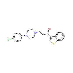 O[C@@H](CCN1CCN(c2ccc(Cl)cc2)CC1)c1csc2ccccc12 ZINC000013861803