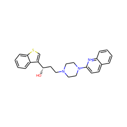 O[C@@H](CCN1CCN(c2ccc3ccccc3n2)CC1)c1csc2ccccc12 ZINC000013491124