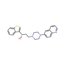 O[C@@H](CCN1CCN(c2ccc3ncccc3c2)CC1)c1csc2ccccc12 ZINC000013491132