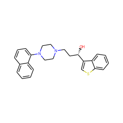 O[C@@H](CCN1CCN(c2cccc3ccccc23)CC1)c1csc2ccccc12 ZINC000013491122