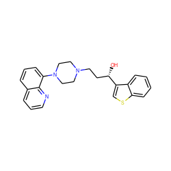 O[C@@H](CCN1CCN(c2cccc3cccnc23)CC1)c1csc2ccccc12 ZINC000000594937