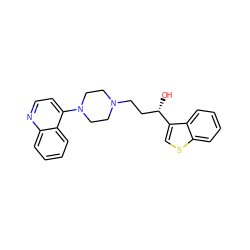 O[C@@H](CCN1CCN(c2ccnc3ccccc23)CC1)c1csc2ccccc12 ZINC000013491128